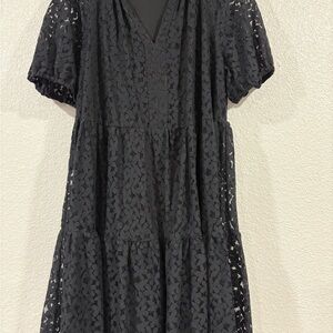 CeCe Black Lace Midi Dress
